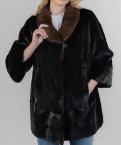 Buy Amazing Anna Black Brown Mink Fur Coat For Sale