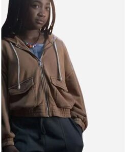 Leah Jeffries Tv Series Percy Jackson and the Olympians Season 01 Annabeth Chase Brown Hooded Jacket