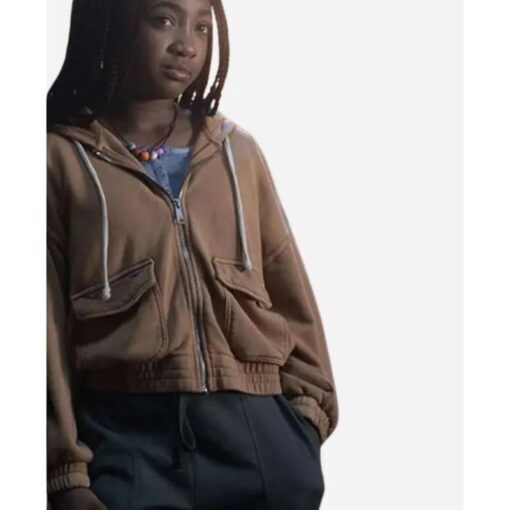Leah Jeffries Tv Series Percy Jackson and the Olympians Season 01 Annabeth Chase Brown Hooded Jacket