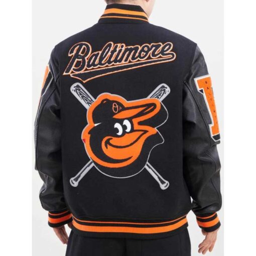 Baltimore Orioles Mashup Black Varsity Jacket