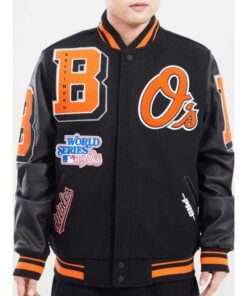 Baltimore Orioles Mashup Black Varsity Jacket