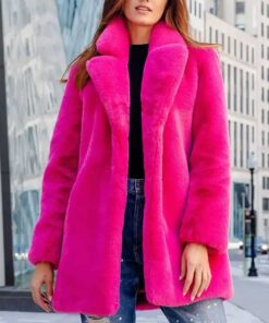 Women's Briony Mink Fur Shocking Shocking Pink Coat