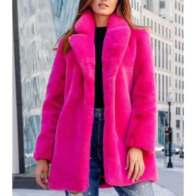 Women's Briony Mink Fur Shocking Shocking Pink Coat