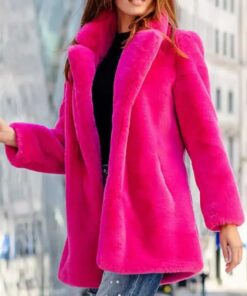 Women's Briony Mink Fur Shocking Shocking Pink Coat