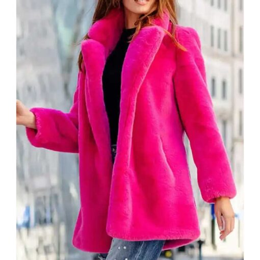Women's Briony Mink Fur Shocking Shocking Pink Coat