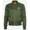 House X Techno CRSSD Green Bomber Jacket For Sale