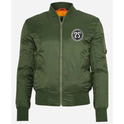 House X Techno CRSSD Green Bomber Jacket For Sale