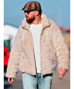 Chiefs-Texans Game Travis Kelce Fluffy Jacket
