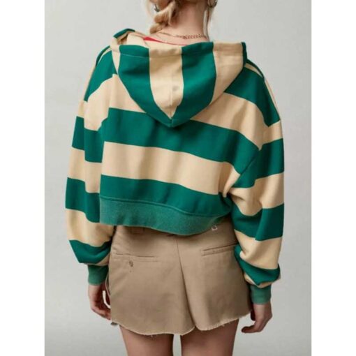 Cobra Kai S6 Oona O’Brien Stripe Zip-Up Hood­ie