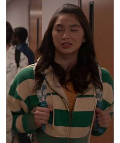 Cobra Kai S6 Oona O’Brien Stripe Zip-Up Hood­ie