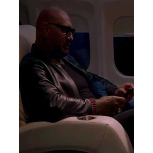 Dave Bautista Black Leather Jacket