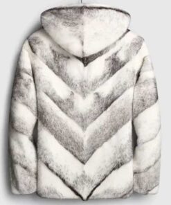 Devin Cross Hooded Mink Fur Coat