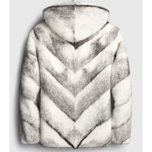 Devin Cross Hooded Mink Fur Coat