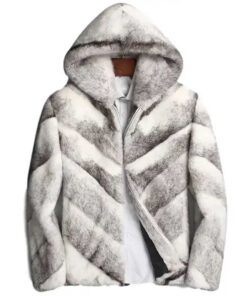 Devin Cross Hooded Mink Fur Coat