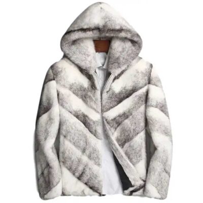 Devin Cross Hooded Mink Fur Coat