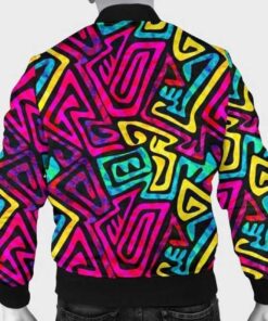 Funky Pattern Print Bomber Jacket