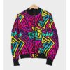 Funky Pattern Print Bomber Jacket