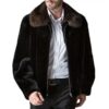 Isaac Spread Mahogany Collar Mink Fur Coat