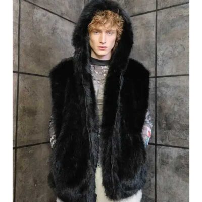 Jimmy Mink Fur Removable Sleeves Black Coat