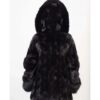 Josephine Black Mink Fur Hooded Jacket