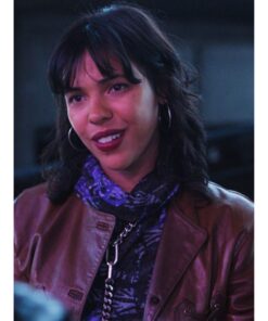 Zita Hanrot TV Series La Maison Paloma Castel Leather Jacket – Brown