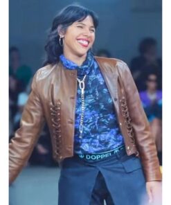 La Maison Zita Hanrot Brown Leather Jacket