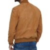 Light Brown Suede Bomber Jacket