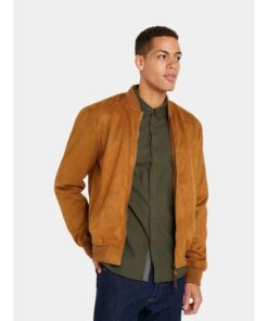 Men's Bomber Light Brown Suede Jacket