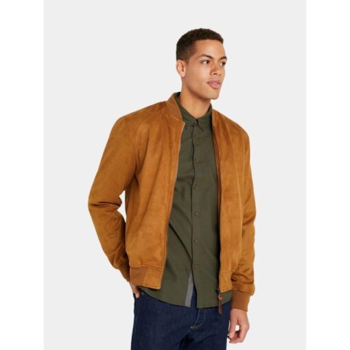 Men's Bomber Light Brown Suede Jacket