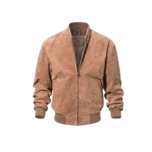 Men’s Suede Leather Bomber Jacket