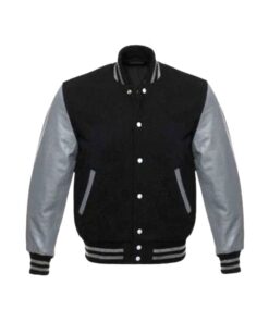 Men’s Varsity Jacket With Leather Sleeves
