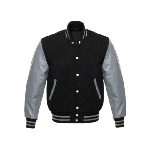 Men’s Varsity Jacket With Leather Sleeves