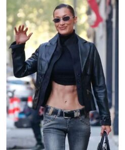 NYC Bella Hadid Street Style Black Jacket