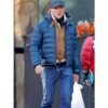 James Bond Street Style Blue Puffer Hooded Jacket
