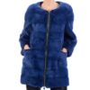 Buy Now Nelly Collarless Blue Mink Fur Coat For Sale
