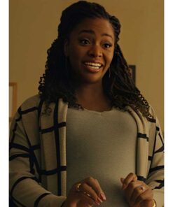 No Good Deed Teyonah Parris Windowpane Cardigan