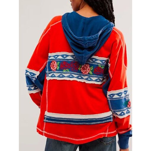 North Of North Zorga Qaunaq Rose Print Hoodie