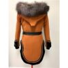 North of North Anna Lambe Fur Collar Orange Coat