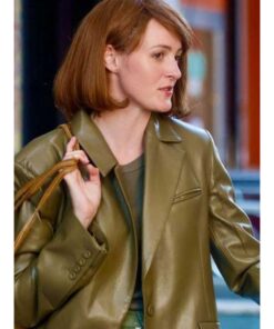 Renate Reinsve Leather Blazer