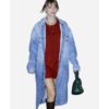 American Singer Taylor Swift Blue Long Denim Trench Coat