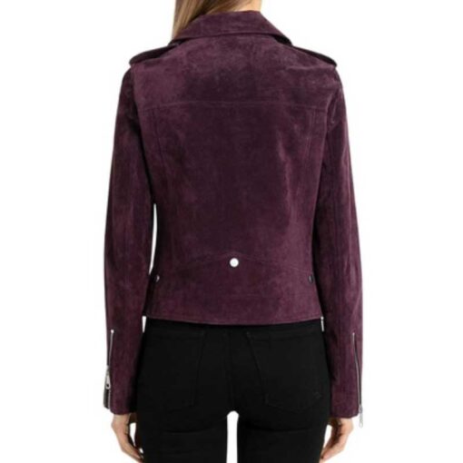 The Voice S27 Carmela Purple Suede Moto Jacket