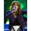 The Voice S27 Carmela Purple Suede Moto Jacket