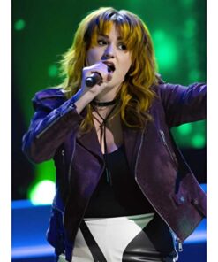 The Voice S27 Carmela Purple Suede Moto Jacket