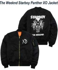 The Weeknd Starboy Panther XO Black Bomber Jacket