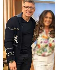 This Morning Ben Shephard Navy Crane Cardigan
