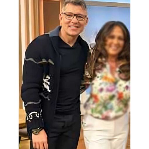 This Morning Ben Shephard Navy Crane Cardigan