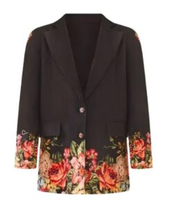 Today Show Clea Shearer Black Floral Blazer