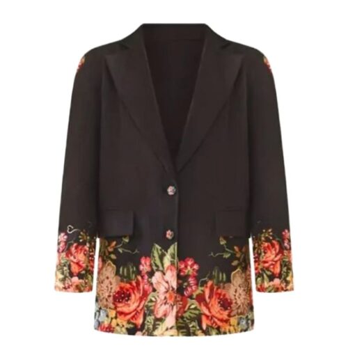 Today Show Clea Shearer Black Floral Blazer
