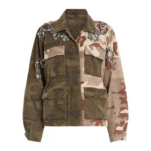 Virginia Miller Embellished Camo Jacket