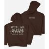 We’ll All Be Here Forever Tour Stick Season Noah Kahan Brown Pullover Hoodie